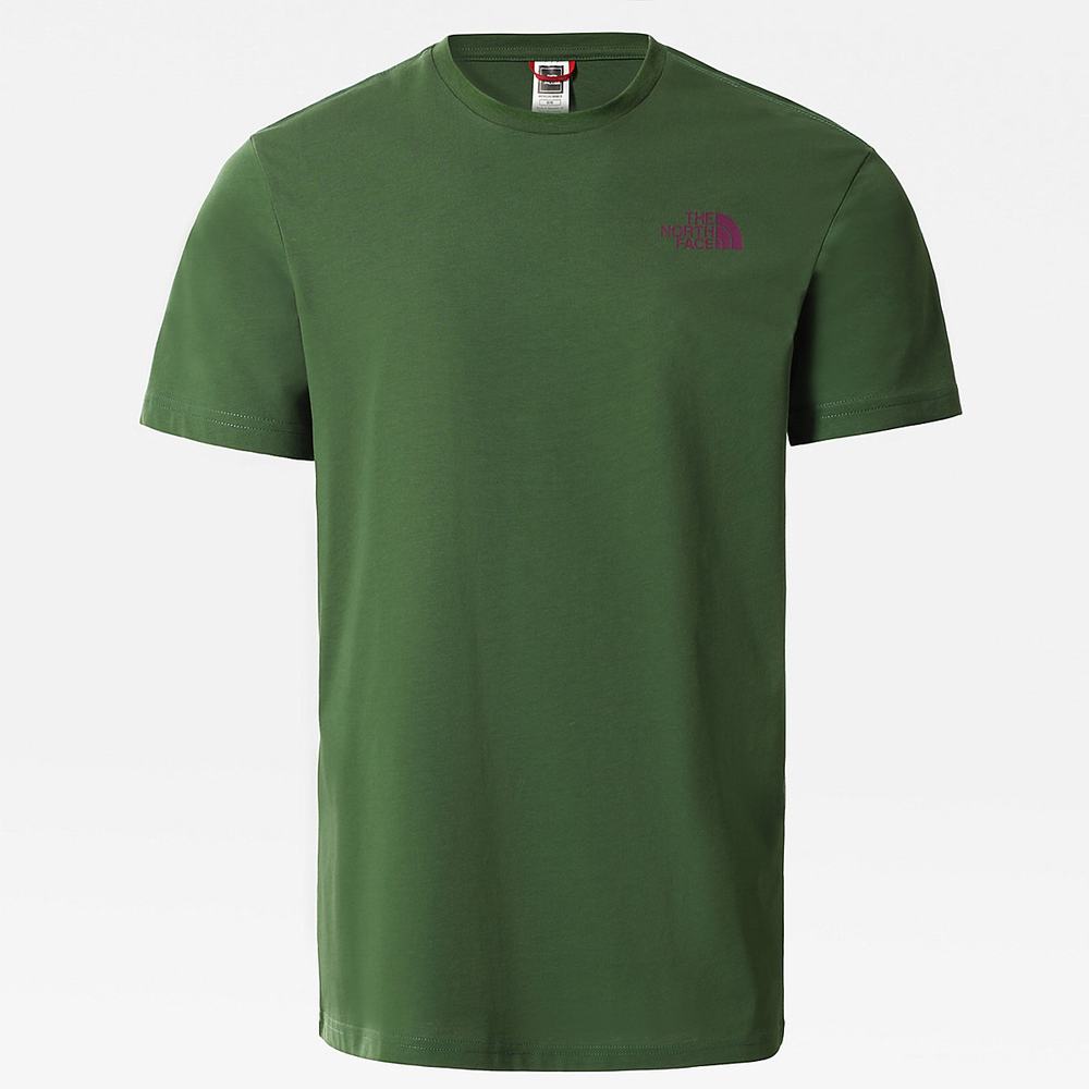Tricko The North Face Mountain Outline Panske Zelene | ELM-095174