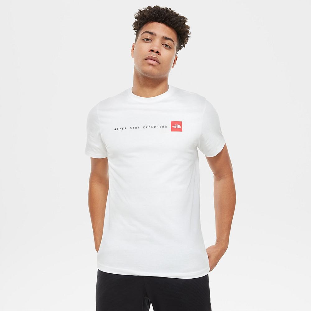 Tricko The North Face NSE Panske Biele Červené | NRY-623791