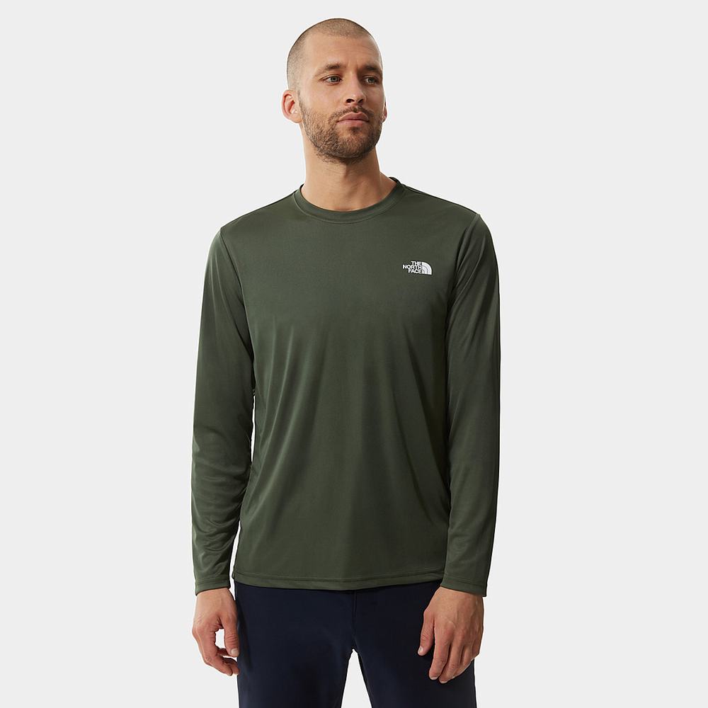 Tricko The North Face Reaxion Amp Long-Sleeve Panske Olivovo Zelená Zelene | HYE-971356