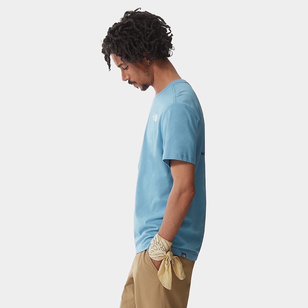 Tricko The North Face Redbox Panske Modre Siva | QGO-427983