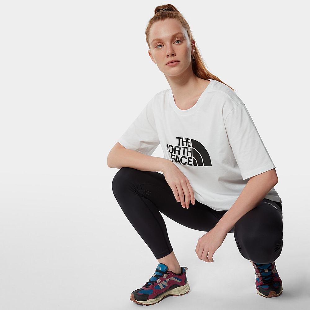 Tricko The North Face Relaxed Easy Damske Biele Čierne | CES-204917