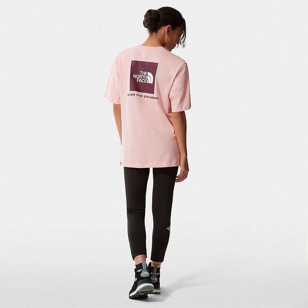 Tricko The North Face Relaxed Redbox Damske Ruzove | IOQ-597204