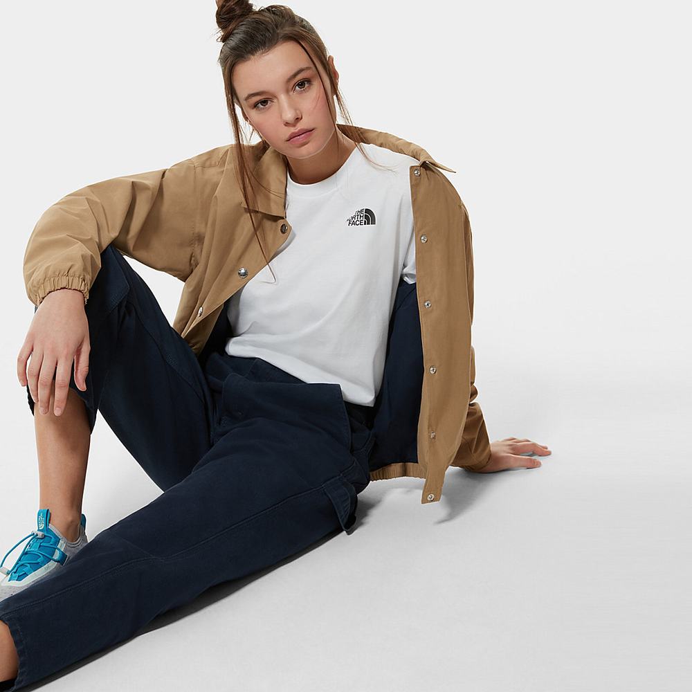 Tricko The North Face Relaxed Simple Dome Damske Biele | FDW-623950