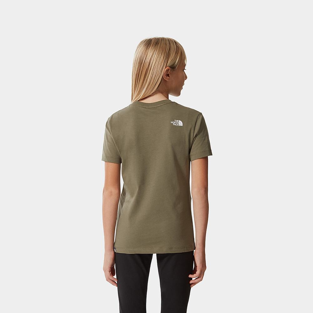 Tricko The North Face SIMPLE DOME Chlapcenske Olivovo Zelená Zelene Biele | RPF-129064