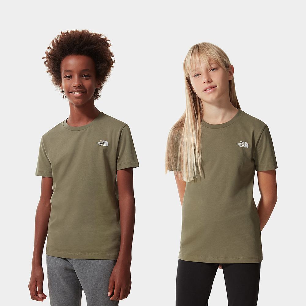 Tricko The North Face SIMPLE DOME Chlapcenske Olivovo Zelená Zelene Biele | RPF-129064