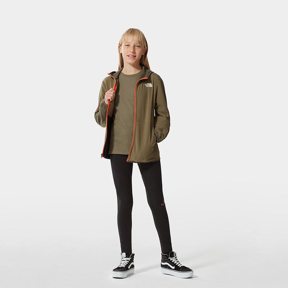 Tricko The North Face SIMPLE DOME Dievcenske Olivovo Zelená Zelene Biele | OSW-781406