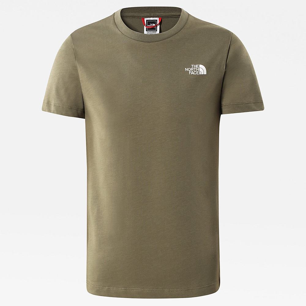 Tricko The North Face SIMPLE DOME Dievcenske Olivovo Zelená Zelene Biele | OSW-781406