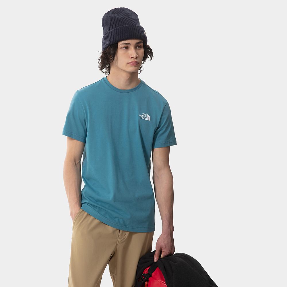 Tricko The North Face SIMPLE DOME Panske Modre Biele | VFM-769820