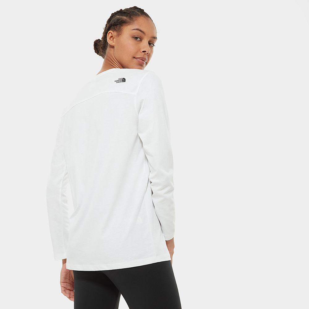 Tricko The North Face Simple Dome Long-Sleeve Damske Biele | CGN-069738