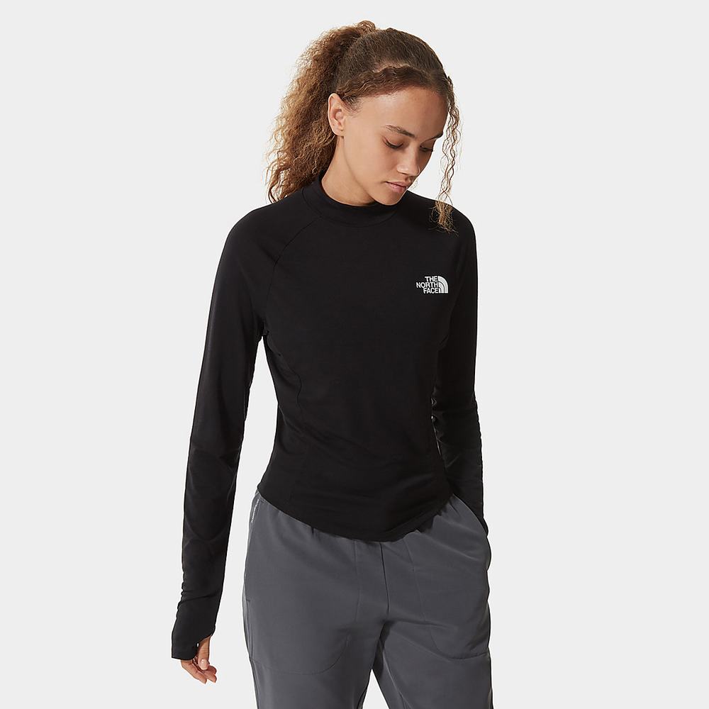 Tricko The North Face TEKWARE LONG-SLEEVE CROPPED Damske Čierne | CRQ-403627