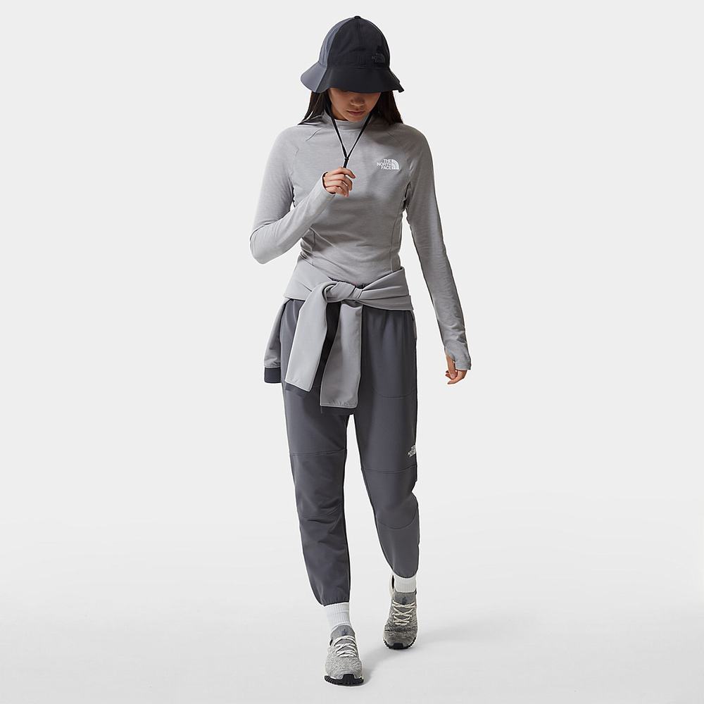 Tricko The North Face TEKWARE LONG-SLEEVE CROPPED Damske Siva | JMH-470156