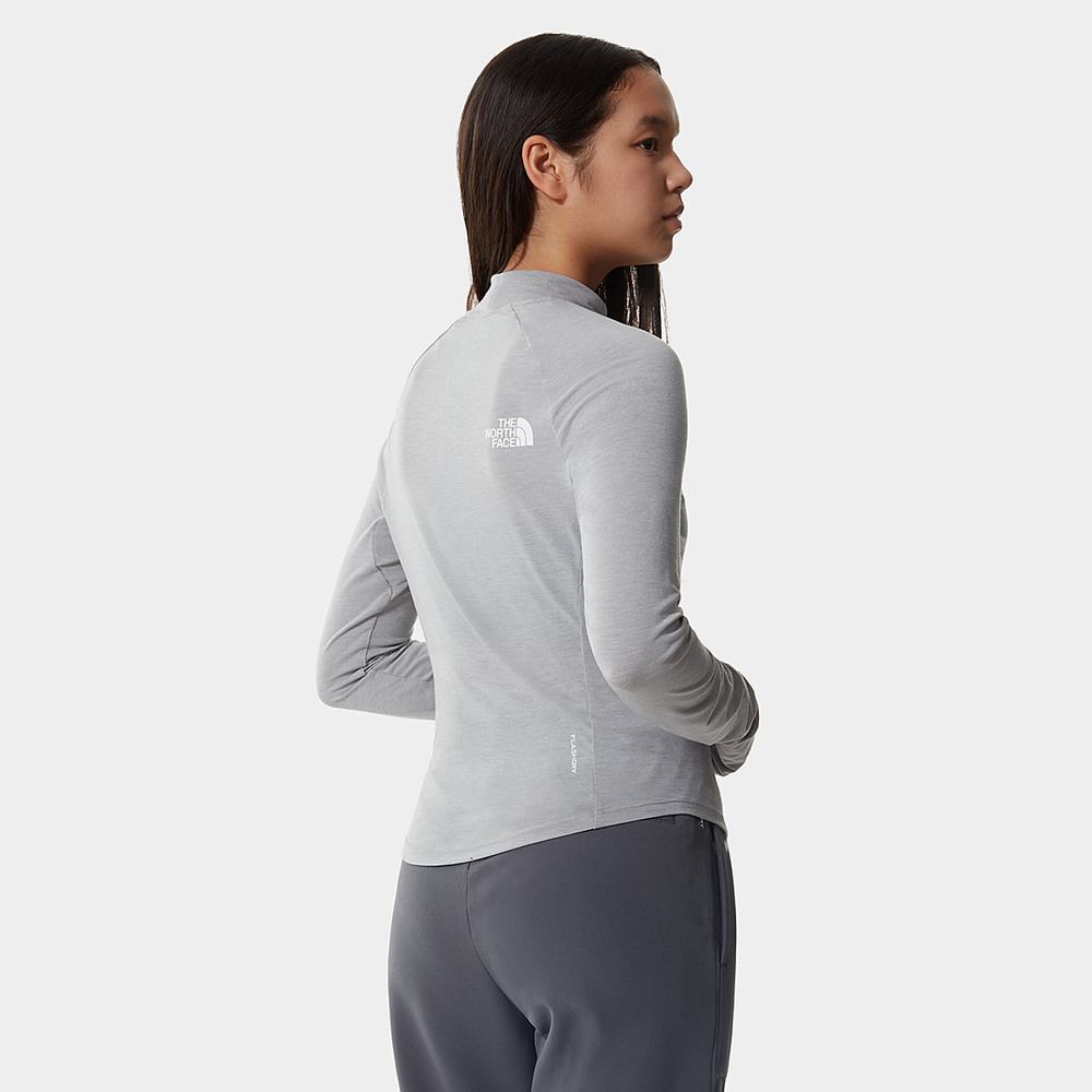 Tricko The North Face TEKWARE LONG-SLEEVE CROPPED Damske Siva | JMH-470156