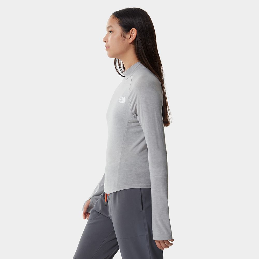Tricko The North Face TEKWARE LONG-SLEEVE CROPPED Damske Siva | JMH-470156
