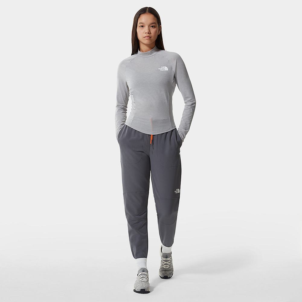 Tricko The North Face TEKWARE LONG-SLEEVE CROPPED Damske Siva | JMH-470156