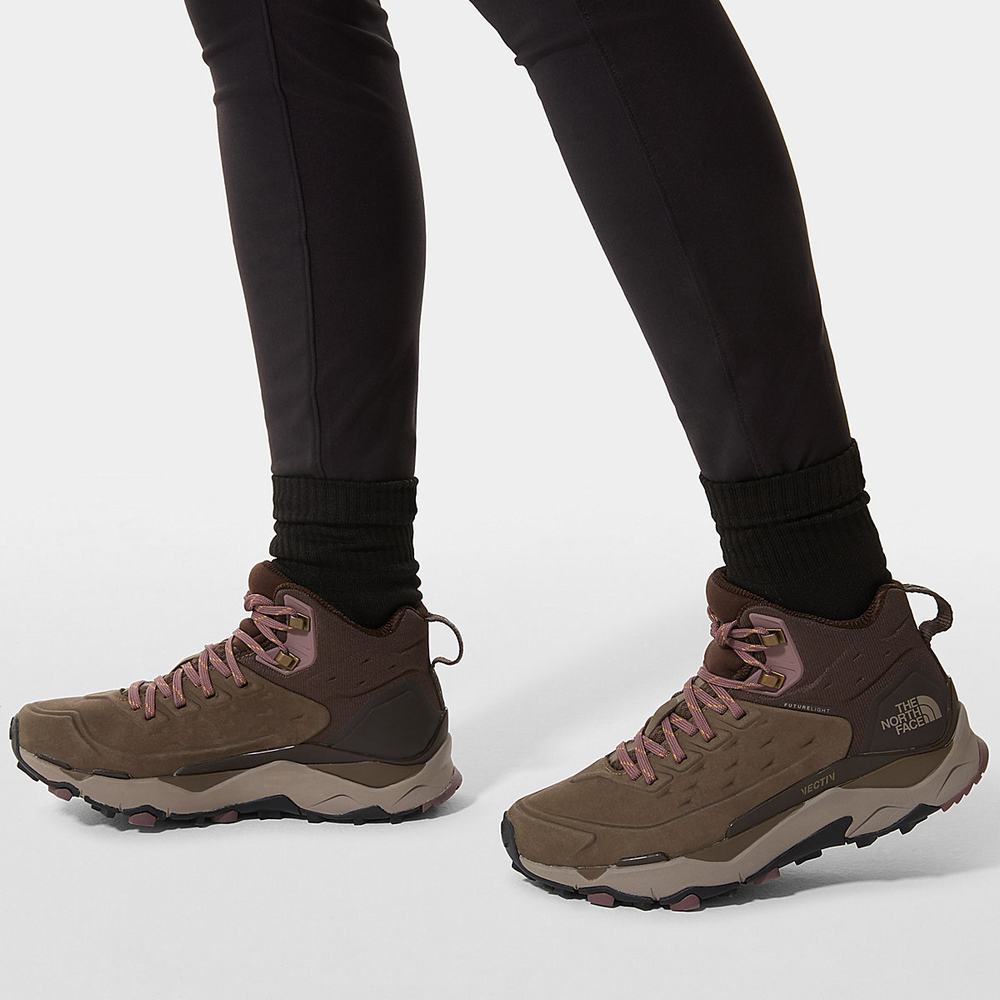 Turisticka Obuv The North Face VECTIV™ FUTURELIGHT™ Exploris Kozene Damske Hnede Káva Hnede | KTF-376890