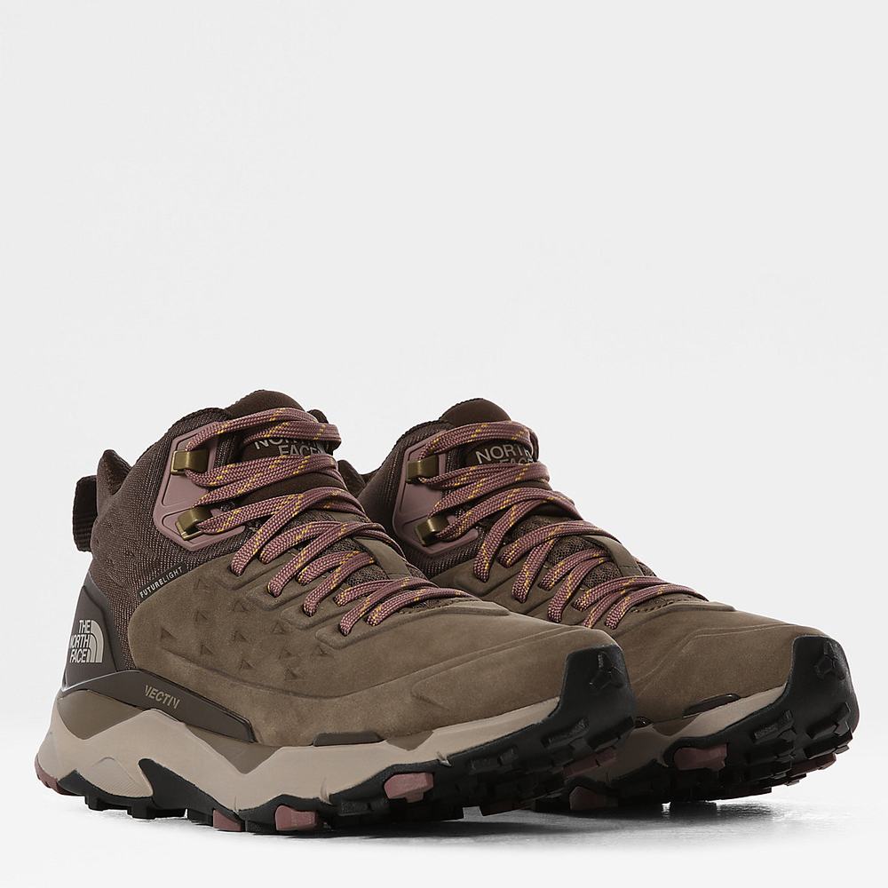 Turisticka Obuv The North Face VECTIV™ FUTURELIGHT™ Exploris Kozene Damske Hnede Káva Hnede | KTF-376890