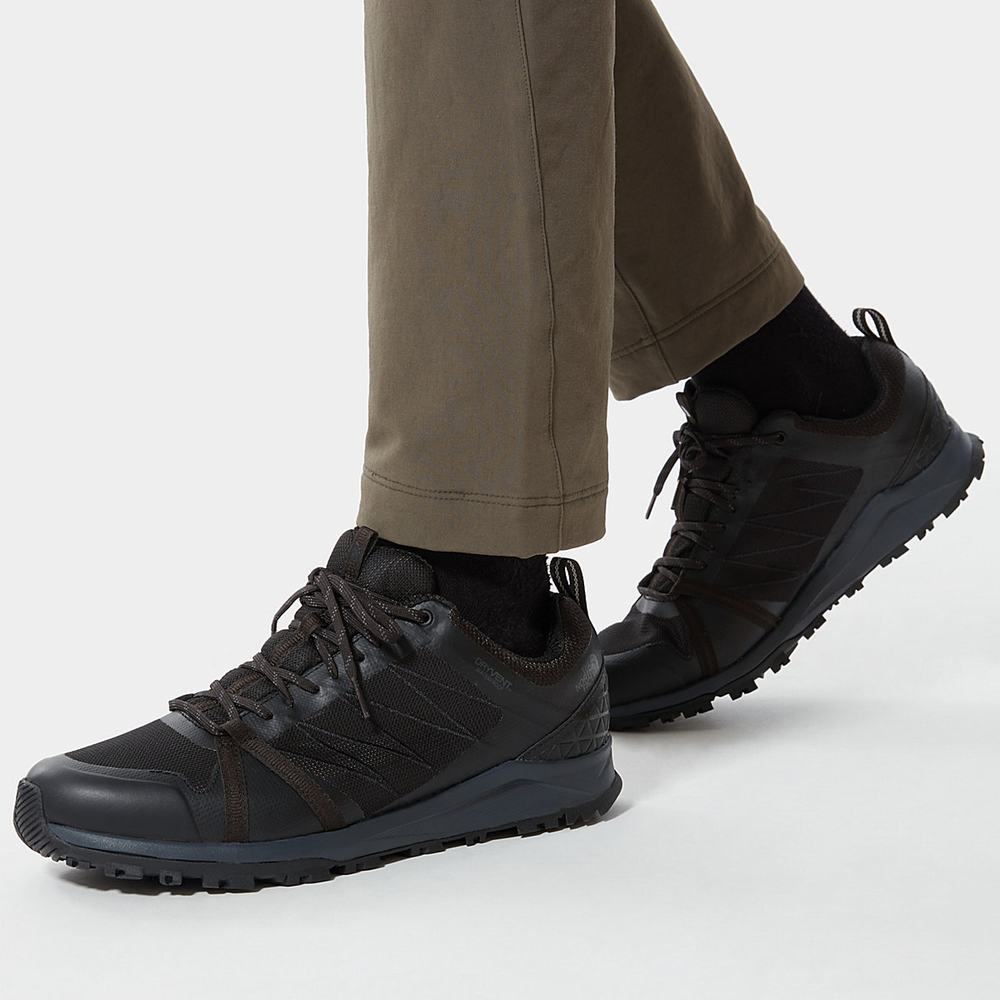 Turisticke Topanky The North Face Litewave Fastpack II Nepremokave Panske Čierne Siva | FEQ-752316