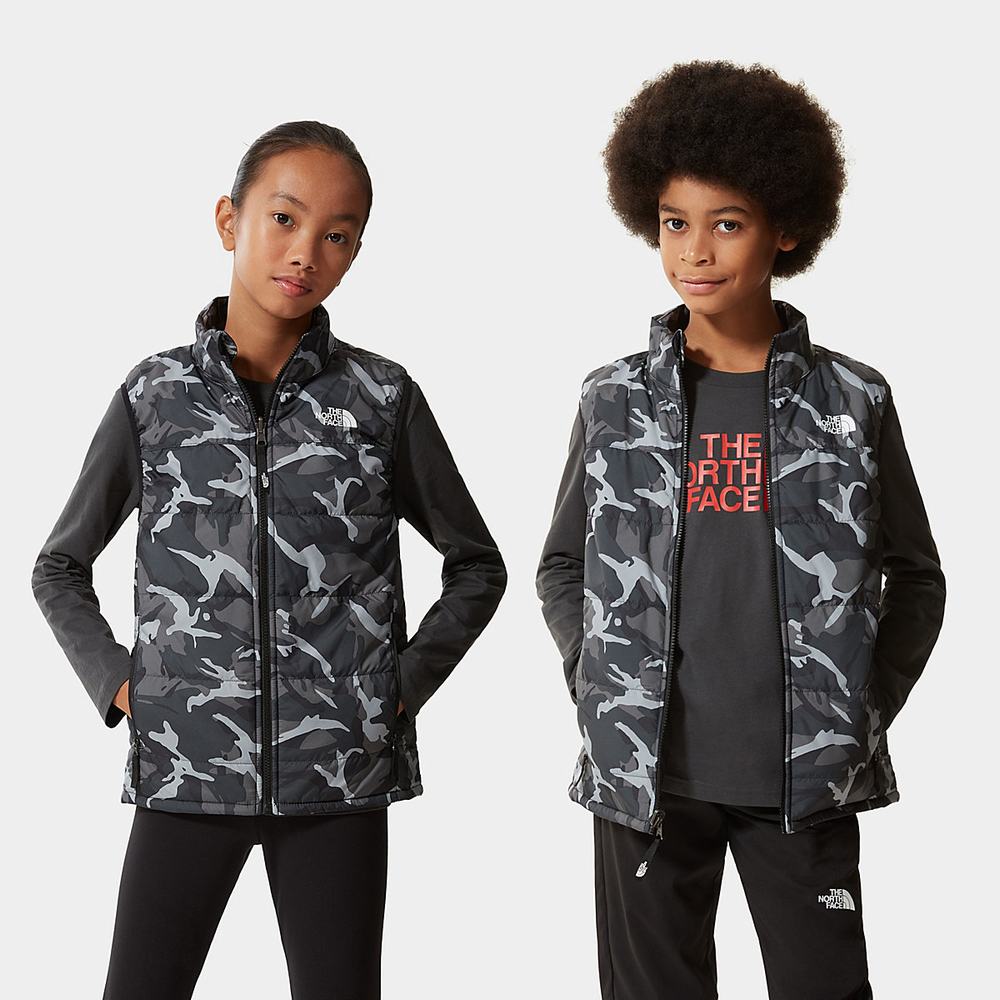 Vesty The North Face Printed Reactor Insulated Chlapcenske Siva Maskacove | MUC-632904