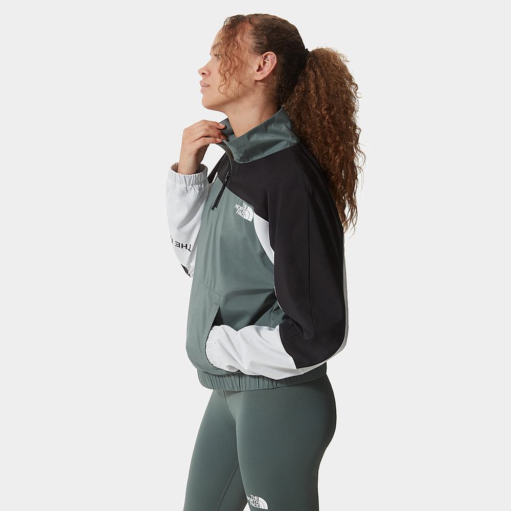 Vetrovka The North Face MOUNTAIN ATHLETICS WIND Damske Zelene Čierne Biele | YVQ-756218