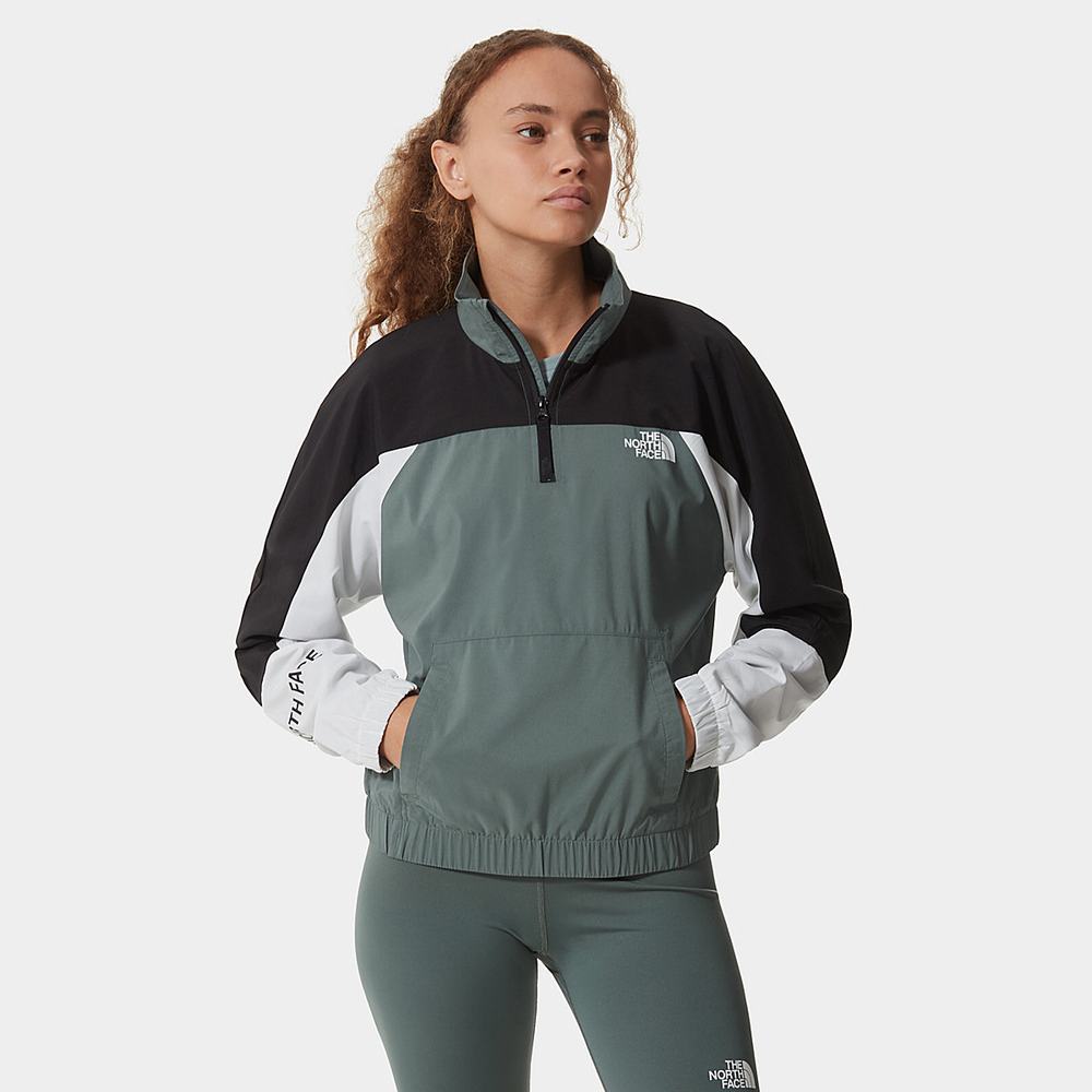 Vetrovka The North Face MOUNTAIN ATHLETICS WIND Damske Zelene Čierne Biele | YVQ-756218