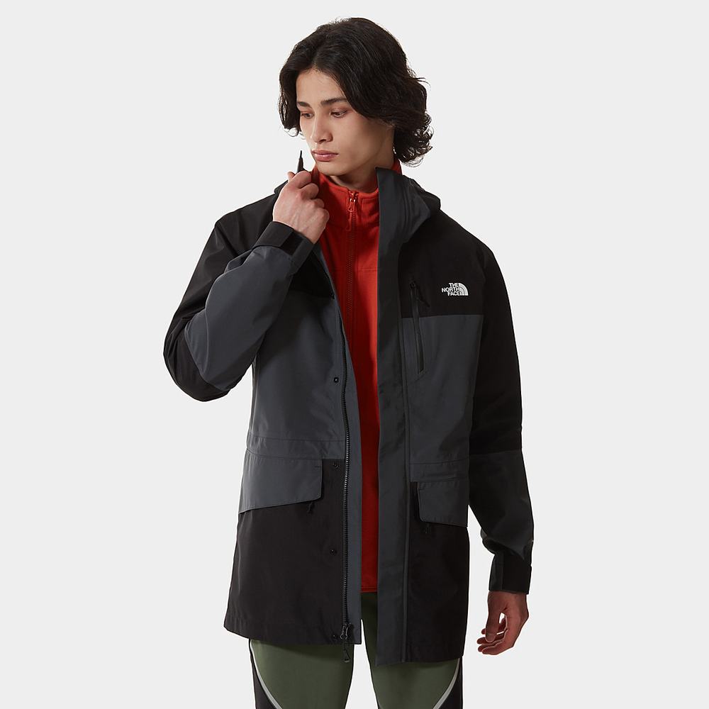 Ľahké Bundy The North Face DRYZZLE ALL-WEATHER FUTURELIGHT™ Panske Siva Čierne | UEF-914256