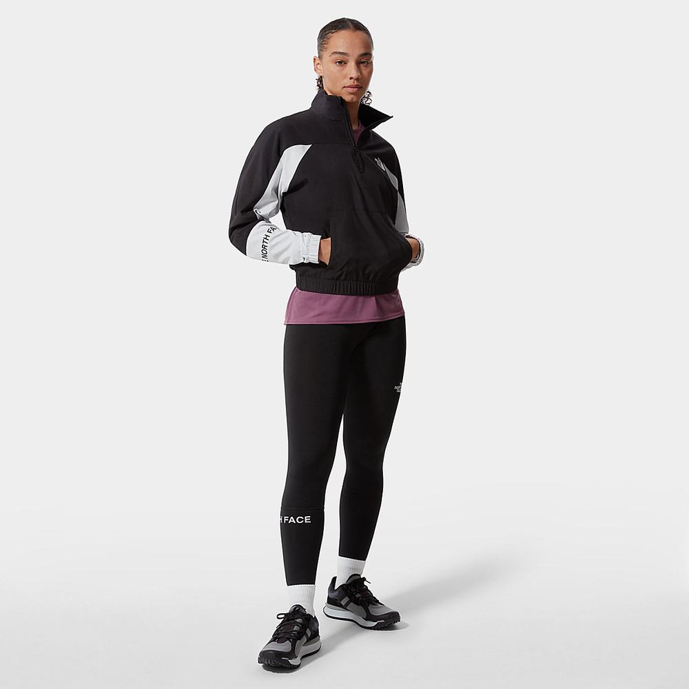 Ľahké Bundy The North Face MOUNTAIN ATHLETICS WIND Damske Čierne Biele | CHU-958701