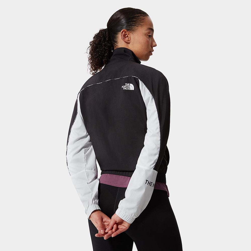 Ľahké Bundy The North Face MOUNTAIN ATHLETICS WIND Damske Čierne Biele | CHU-958701