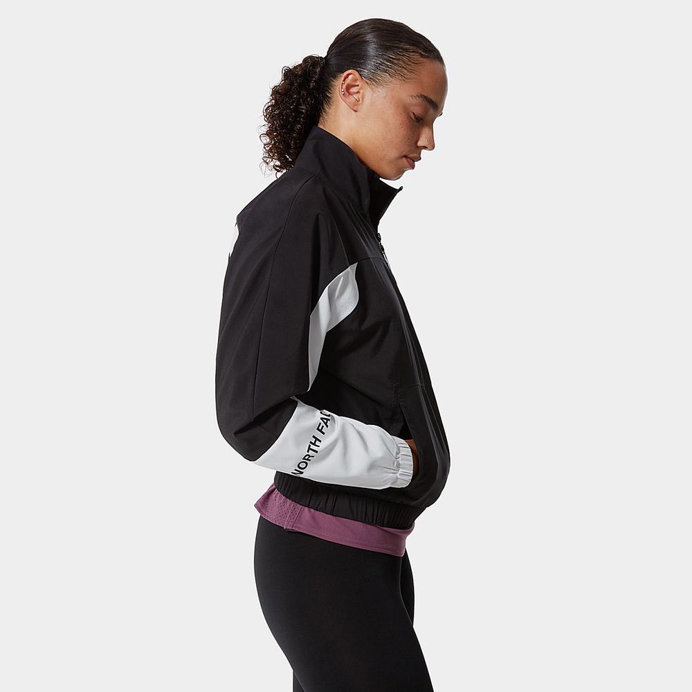 Ľahké Bundy The North Face MOUNTAIN ATHLETICS WIND Damske Čierne Biele | CHU-958701