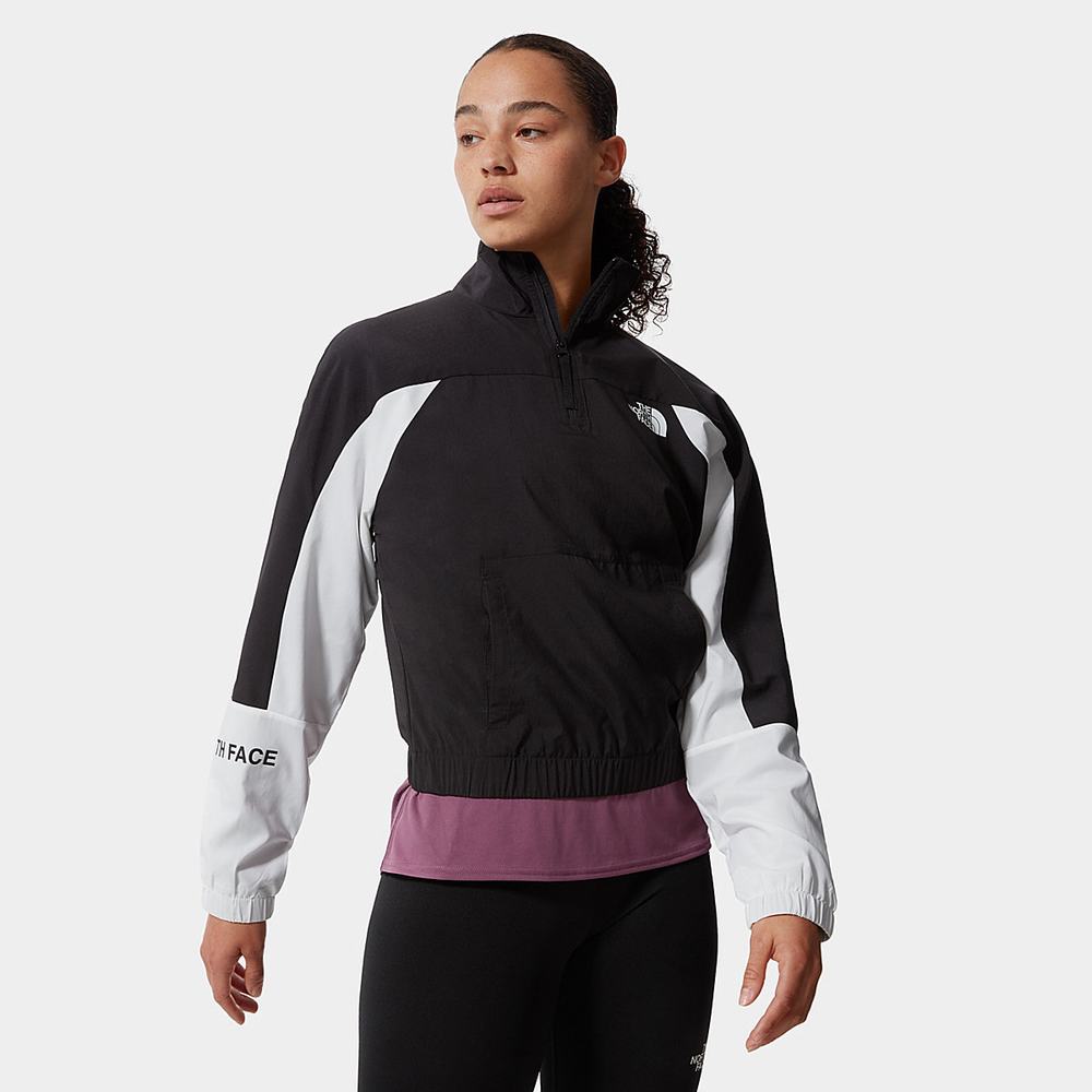 Ľahké Bundy The North Face MOUNTAIN ATHLETICS WIND Damske Čierne Biele | CHU-958701