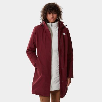 Bundy Parka The North Face Suzanne Triclimate Damske Červené Biele | XHR-753941
