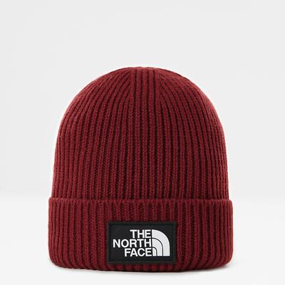 Ciapky The North Face TNF Logo Box Cuffed Beanie Panske Tmavo Červené | IOM-847015