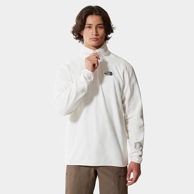Fleece Mikiny The North Face 100 Glacier Quarter-Zip Panske Biele | NBE-860259