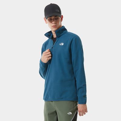 Fleece Mikiny The North Face 100 Glacier Quarter-Zip Panske Modre | QXH-485317