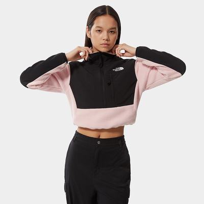 Fleece Mikiny The North Face Cropped Denali Damske Ruzove | QAI-201658