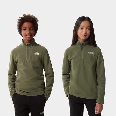 Fleece Mikiny The North Face Glacier Quarter Zip Chlapcenske Olivovo Zelená Zelene | PDS-873491