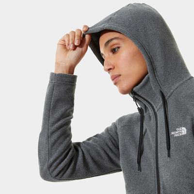 Fleece Mikiny The North Face Mezzaluna Full Zip Damske Čierne Biele | XAQ-840579