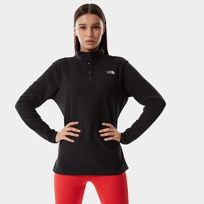 Fleece Mikiny The North Face TKA Glacier Snap-Neck Damske Čierne | GSK-406275
