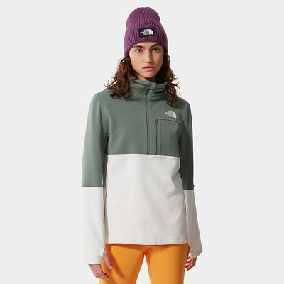 Fleece Mikiny The North Face Tagen ¼ Zip Damske Zelene Biele | GCK-067489