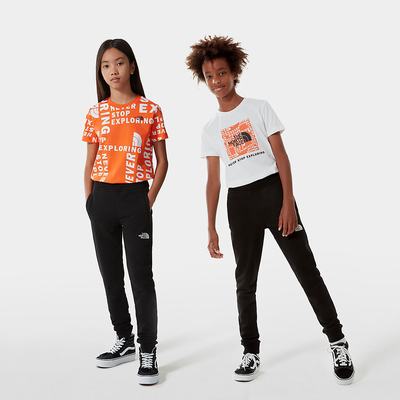 Jogger Nohavice The North Face Fleece Chlapcenske Čierne Biele | CNT-918637