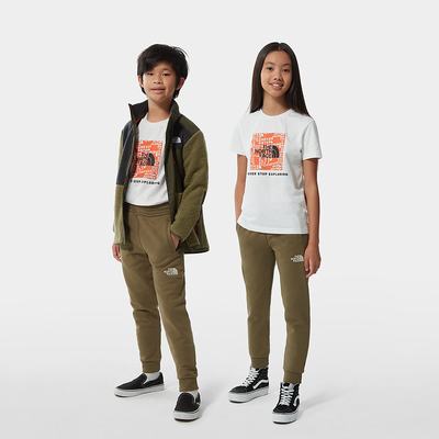 Leginy The North Face Fleece Dievcenske Olivovo Zelená Zelene Biele | JYU-581629