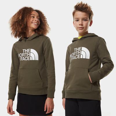 Mikiny S Kapucňou The North Face DREW PEAK Chlapcenske Zelene Biele | VBX-409257