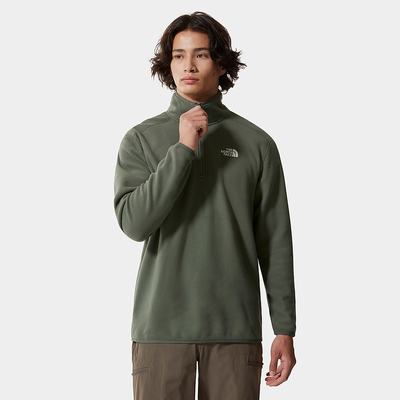 Mikiny The North Face 100 Glacier Quarter-Zip Fleece Panske Olivovo Zelená Zelene | ASF-847615