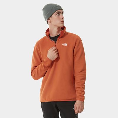 Mikiny The North Face 100 Glacier Quarter-Zip Fleece Panske Oranžové | COB-031874