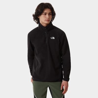 Mikiny The North Face 100 Glacier Quarter-Zip Fleece Panske Čierne | YPA-915048
