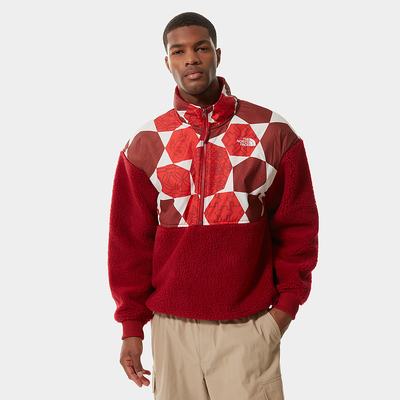 Mikiny The North Face PRINTED PLATTE SHERPA FLEECE Panske Červené | SDQ-947562