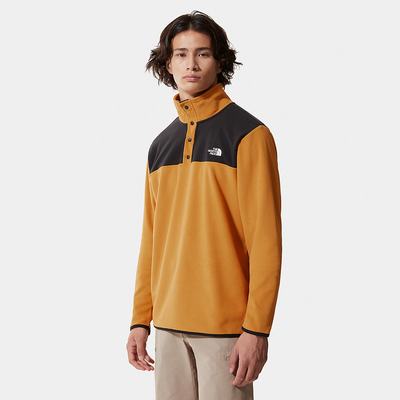 Mikiny The North Face TKA Glacier Snap-Neck Fleece Panske Žlté Čierne | BLS-762108
