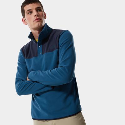 Mikiny The North Face TKA Glacier Snap-Neck Fleece Panske Modre Námornícka Modrá | GDR-947153