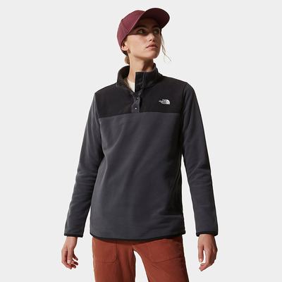 Mikiny The North Face TKA Glacier Snap-Neck Fleece Damske Siva Čierne | JPQ-458290