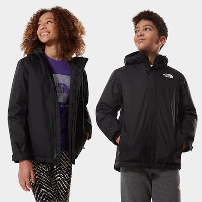Nepremokavé Bundy The North Face Snow Quest Zip-In Chlapcenske Čierne Biele | CYO-207158