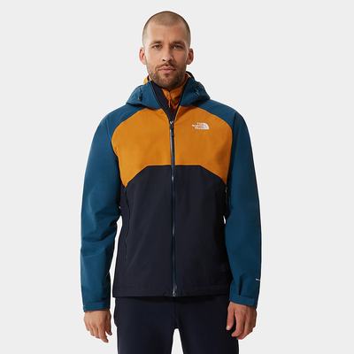 Nepremokavé Bundy The North Face Stratos S Kapucňou Panske Námornícka Modrá Žlté Modre | GQM-283695